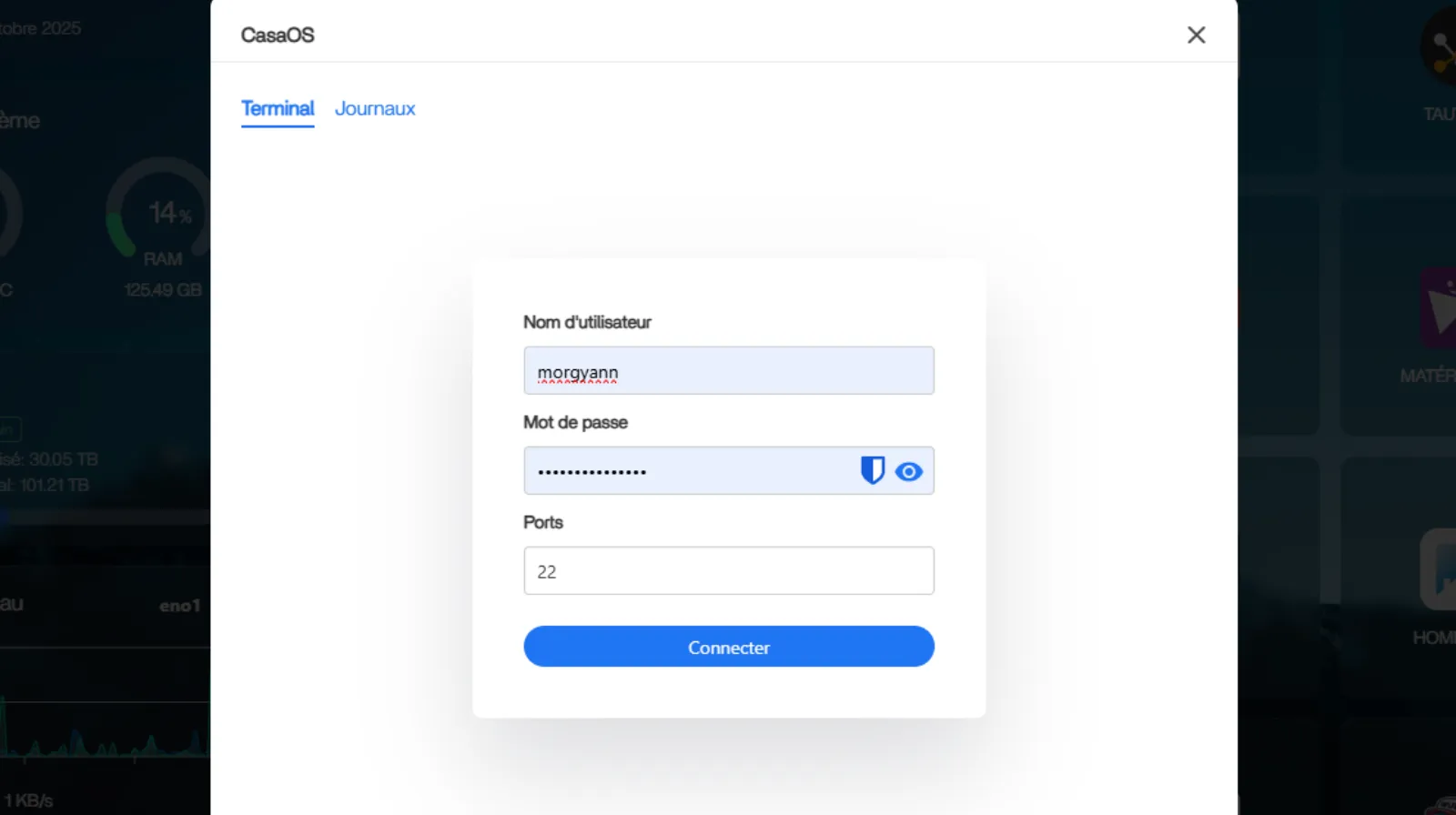 UID-et-GID-Casaos connexion SSH
