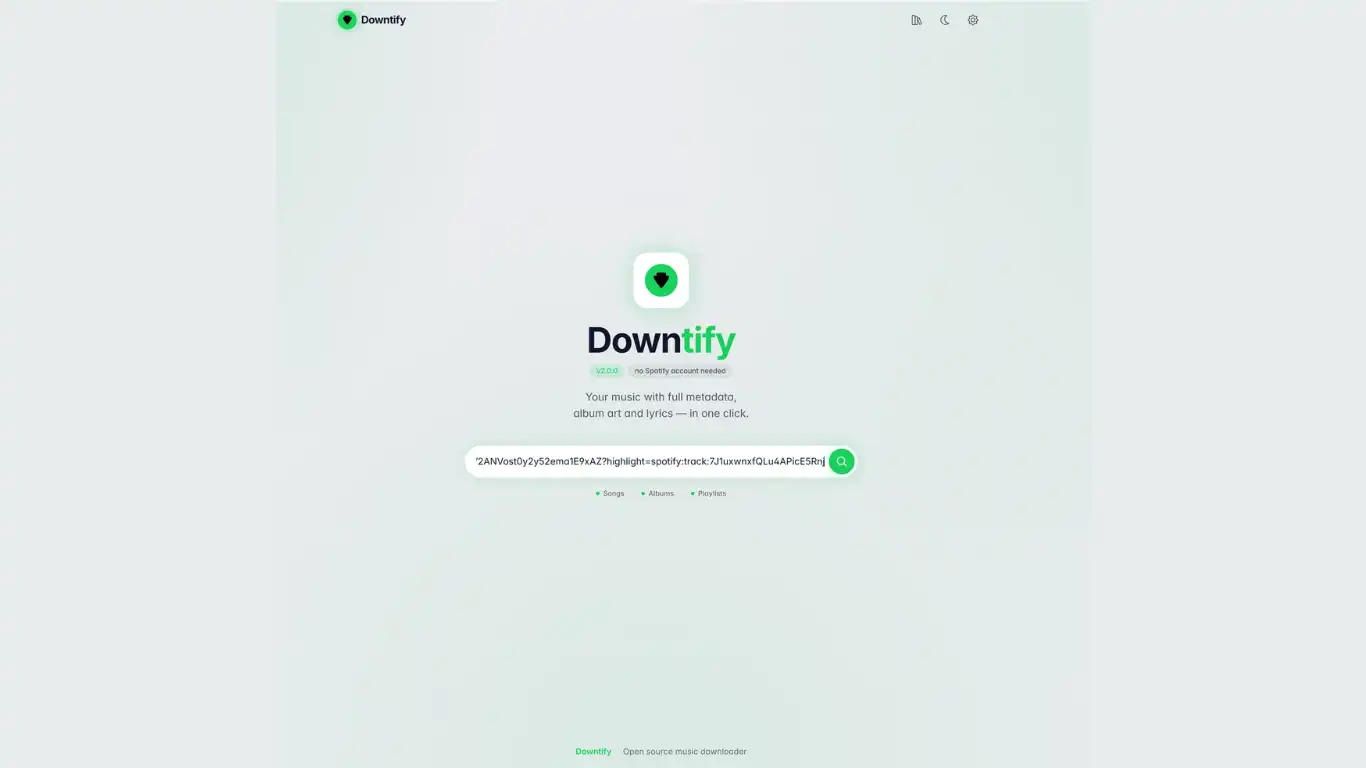 Downtify Installation - copier coller le lien