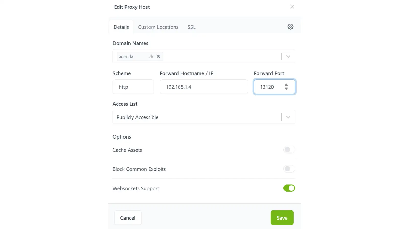 Configurer le Proxy Inversé en liant un NDD