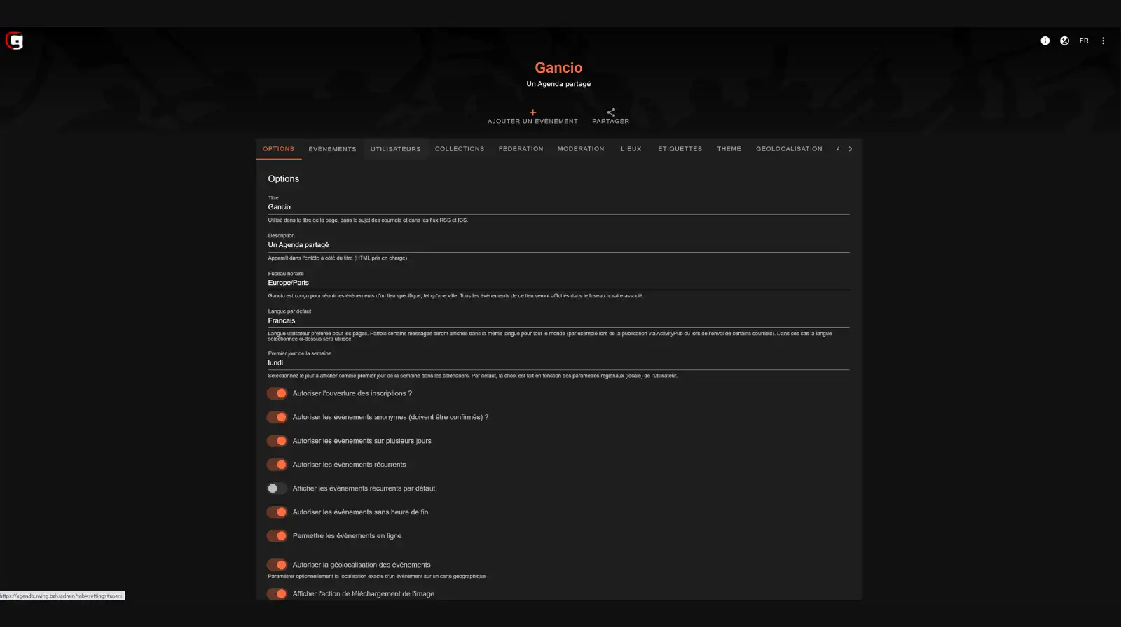 Configurez l'interface