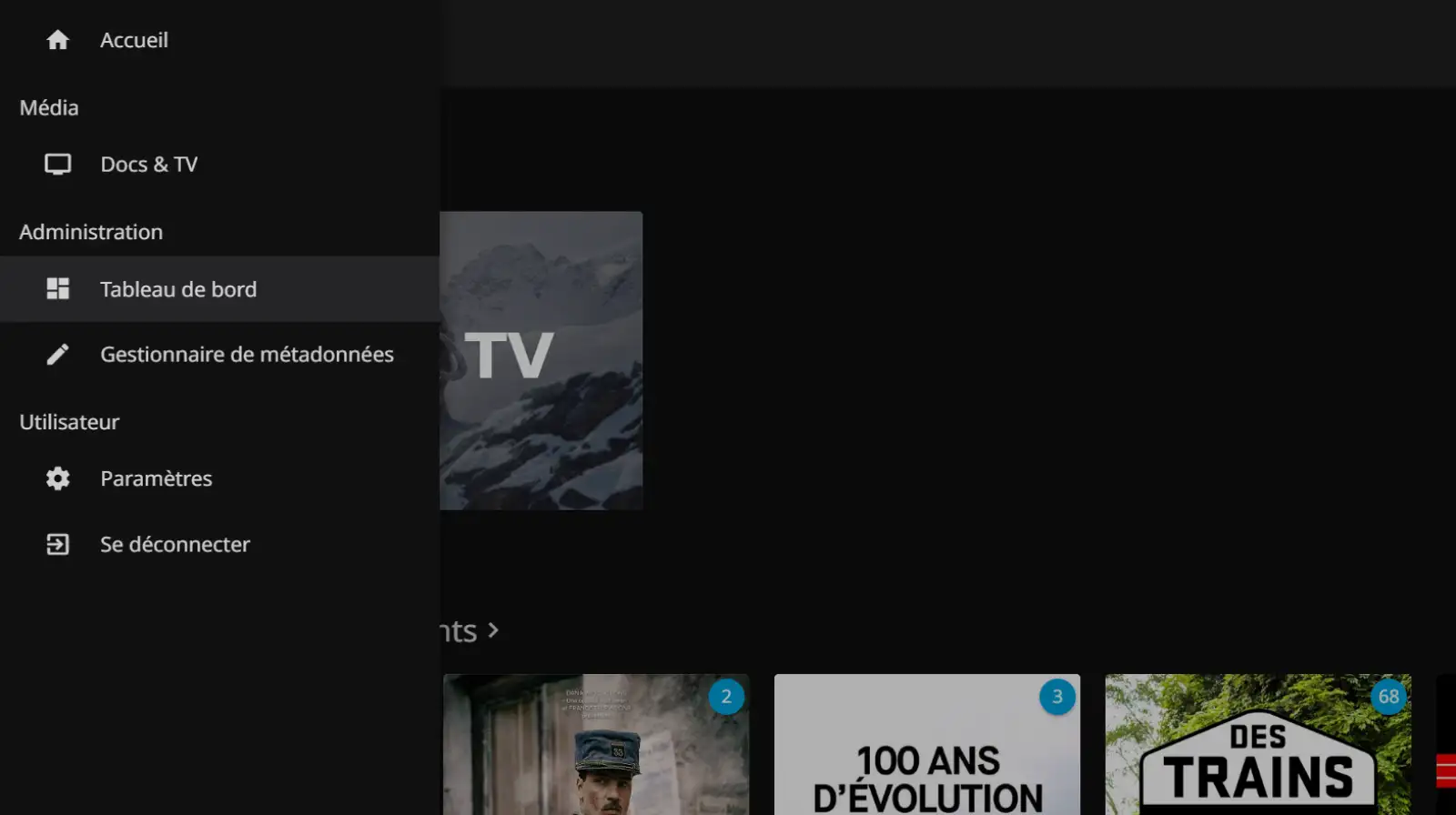 Ouvrez le Tableau de bord