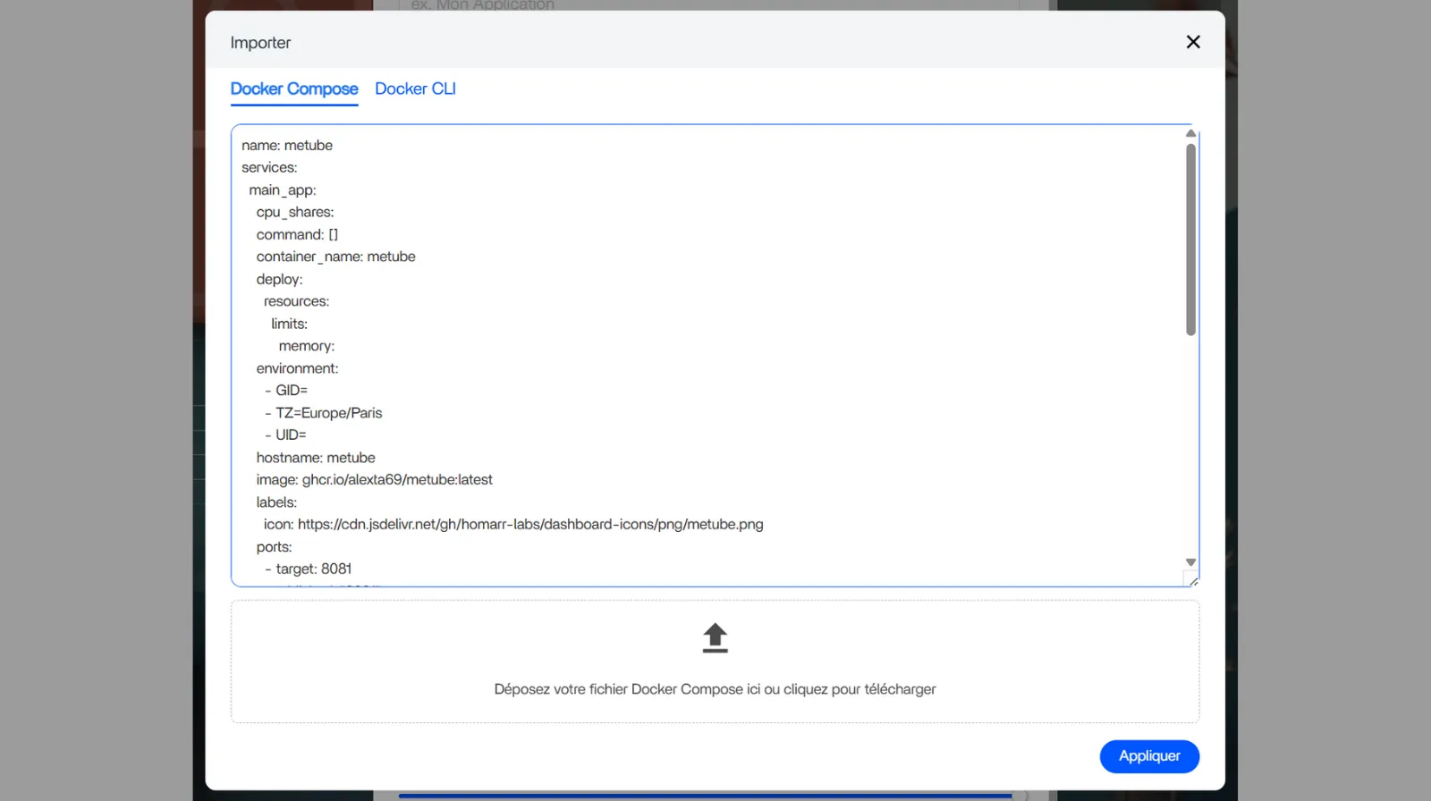 Cliquez sur Appliquer, puis sur OK sur le Pop-up qui s’affiche