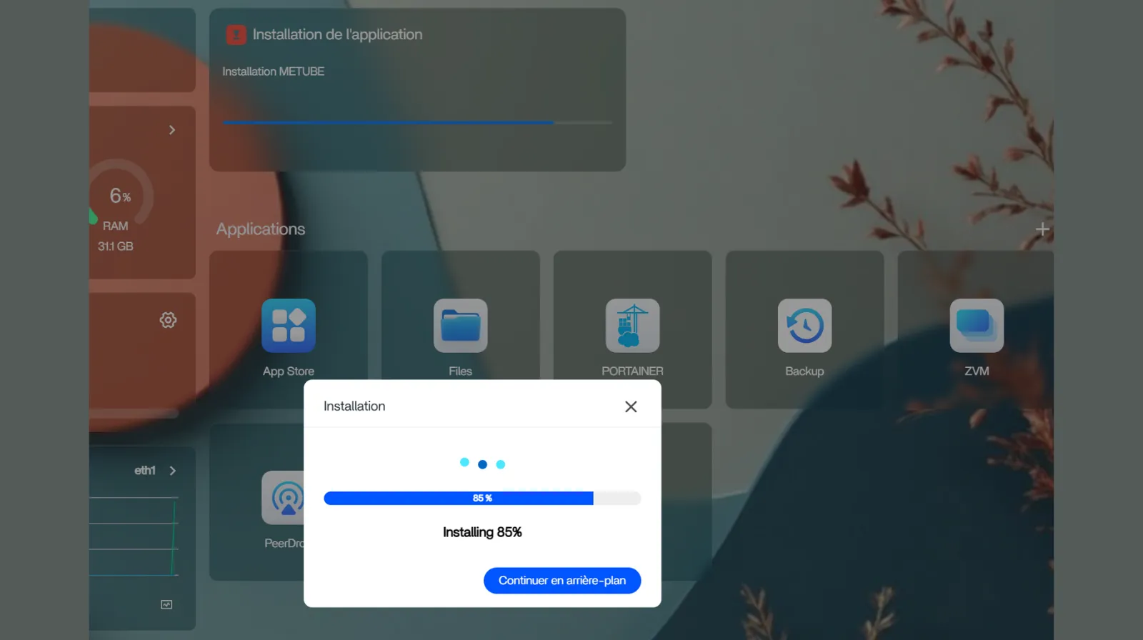 Cliquez sur Installer et patientez le temps de l’installation