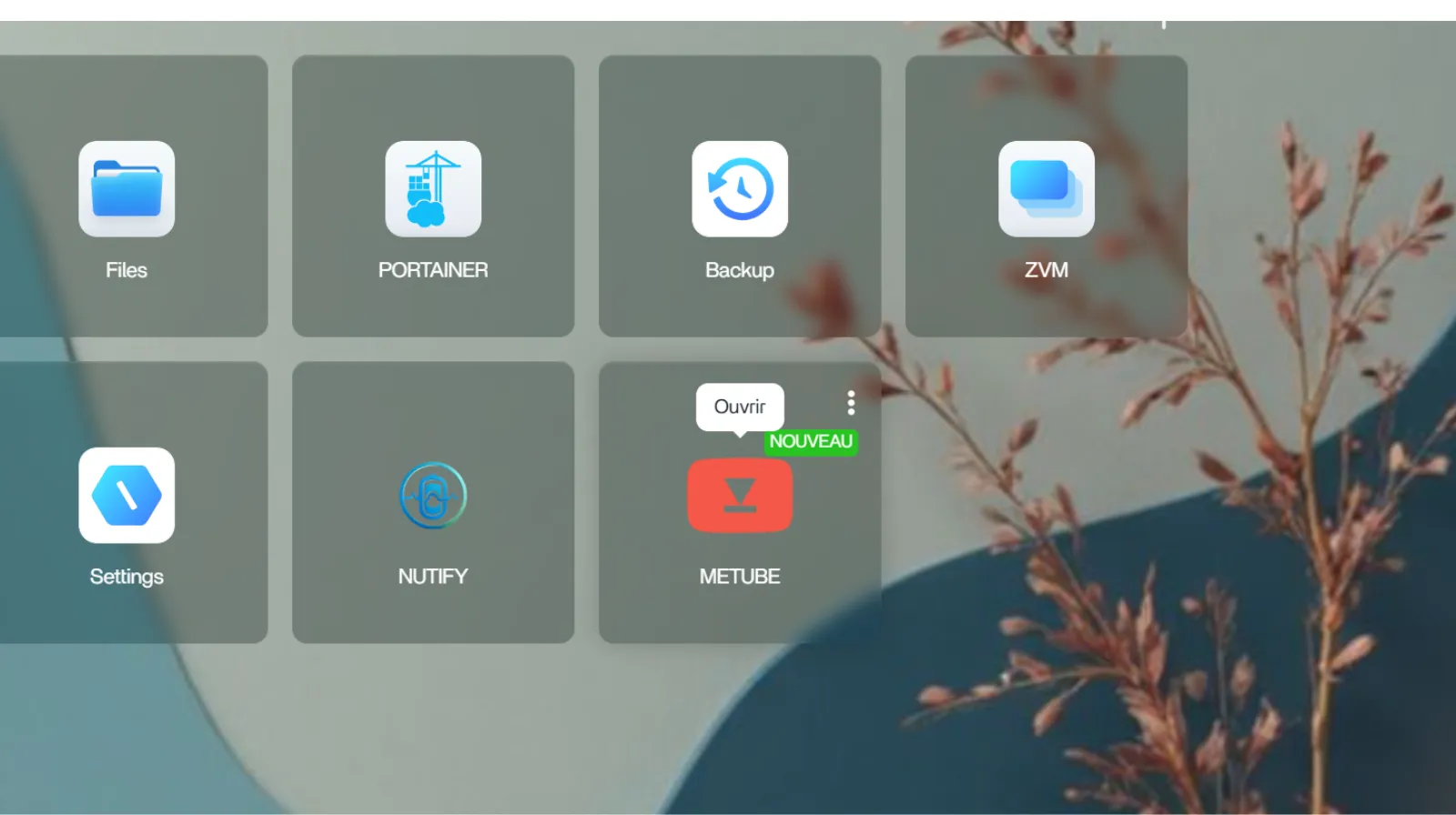 Cliquez sur la nouvelle tuile MeTube