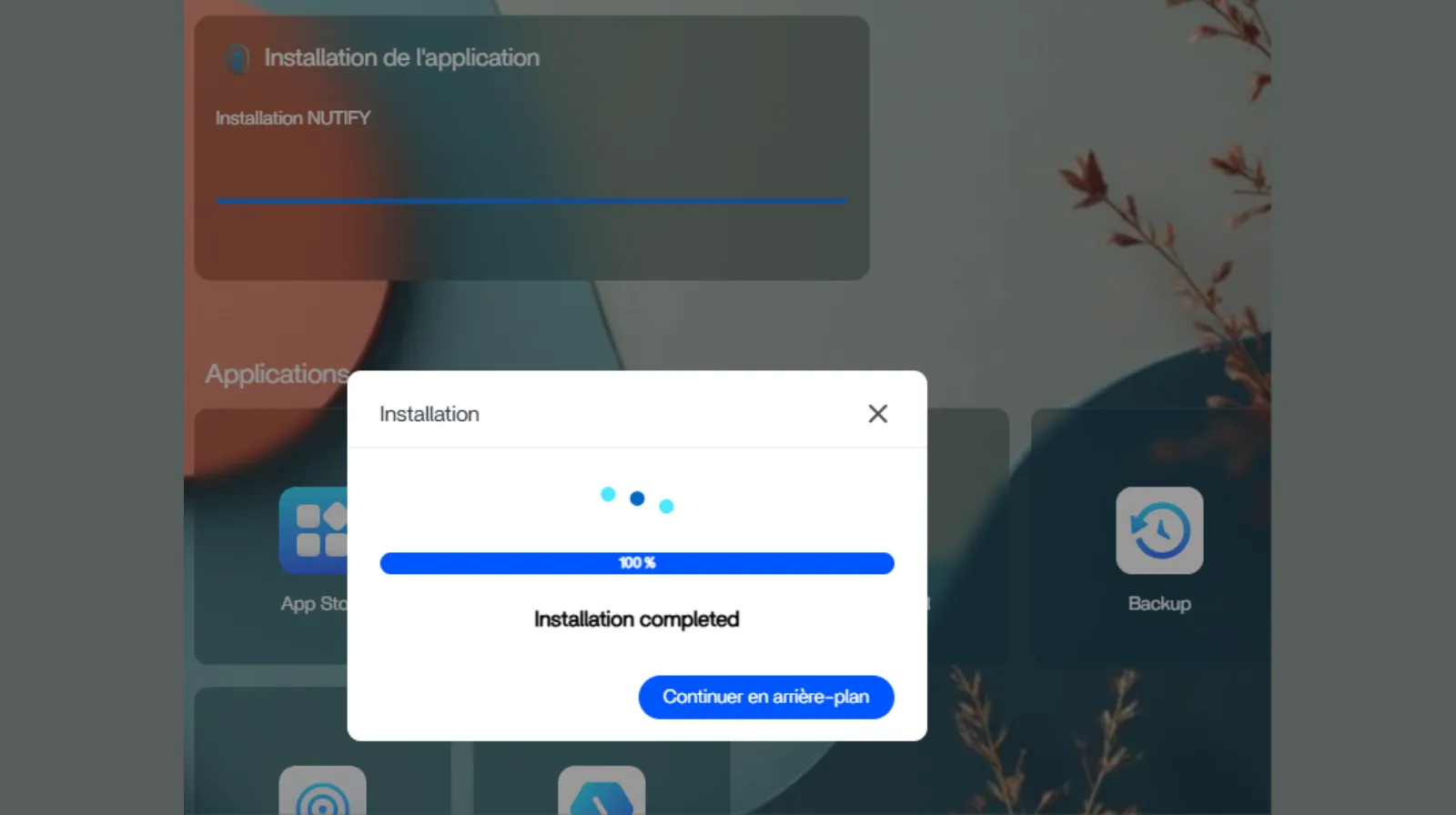 patientez le temps de l'installation