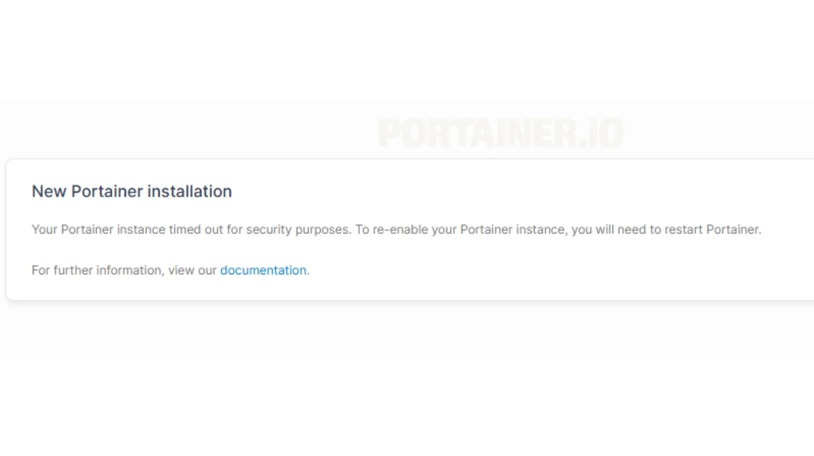 redémarrer Portainer