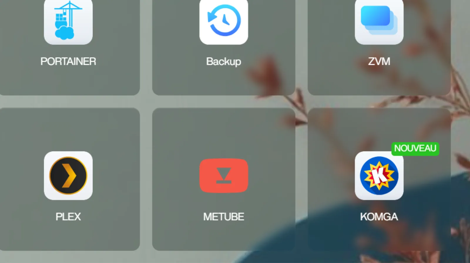 Cliquez sur la nouvelle tuile Komga créée