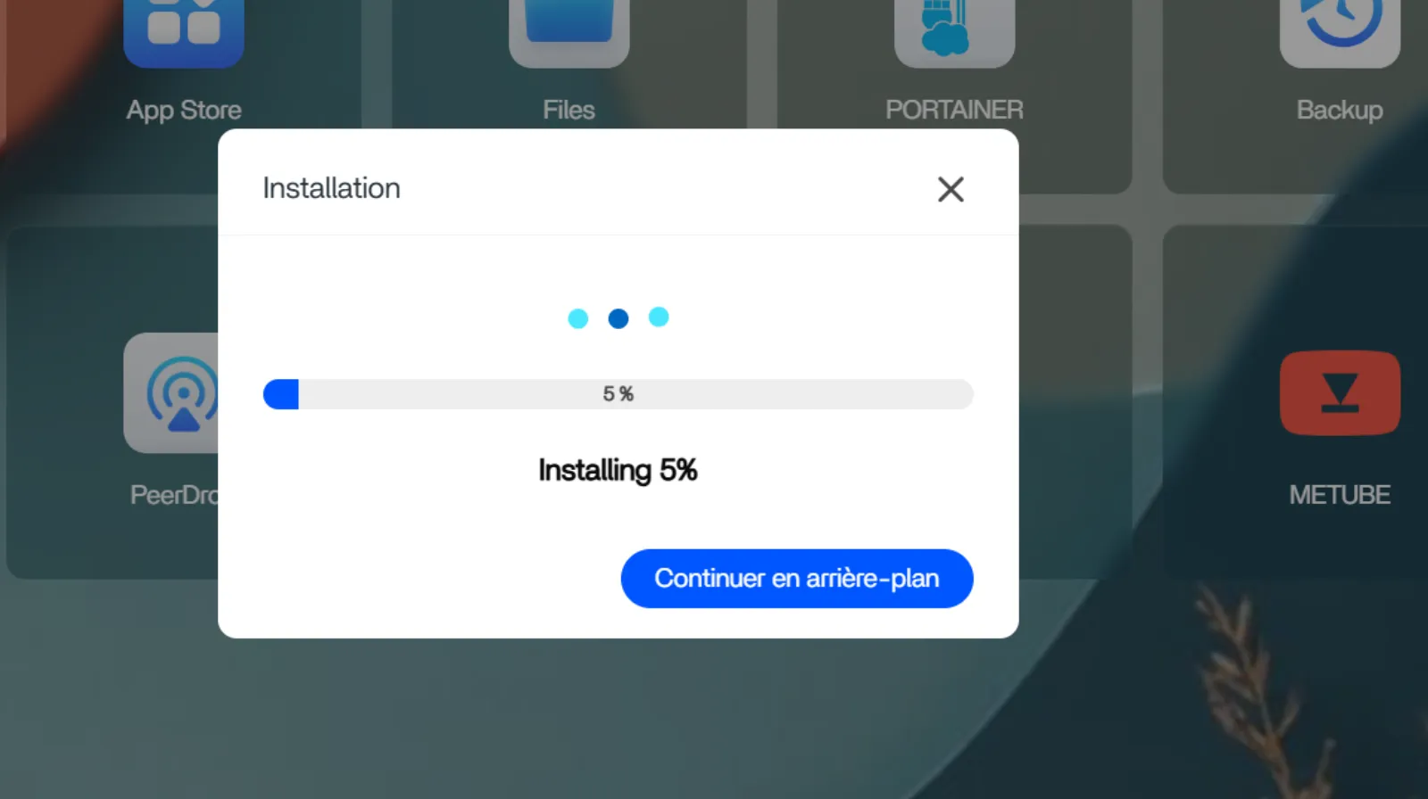 Cliquez sur Installer et patientez le temps de l’installation