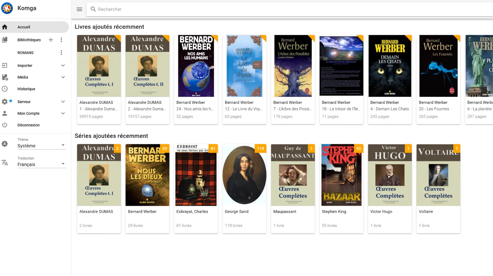 Profiter de votre serveur de livres Komga