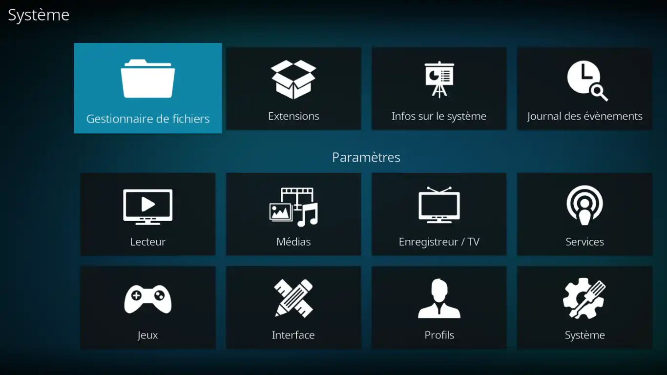 Kodi comme client Plex - Gestionnaire de fichiers
