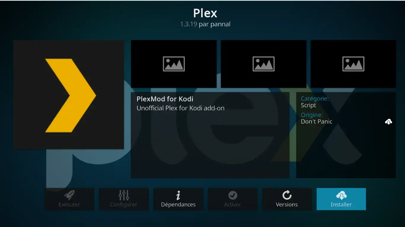Kodi comme client Plex - Installer