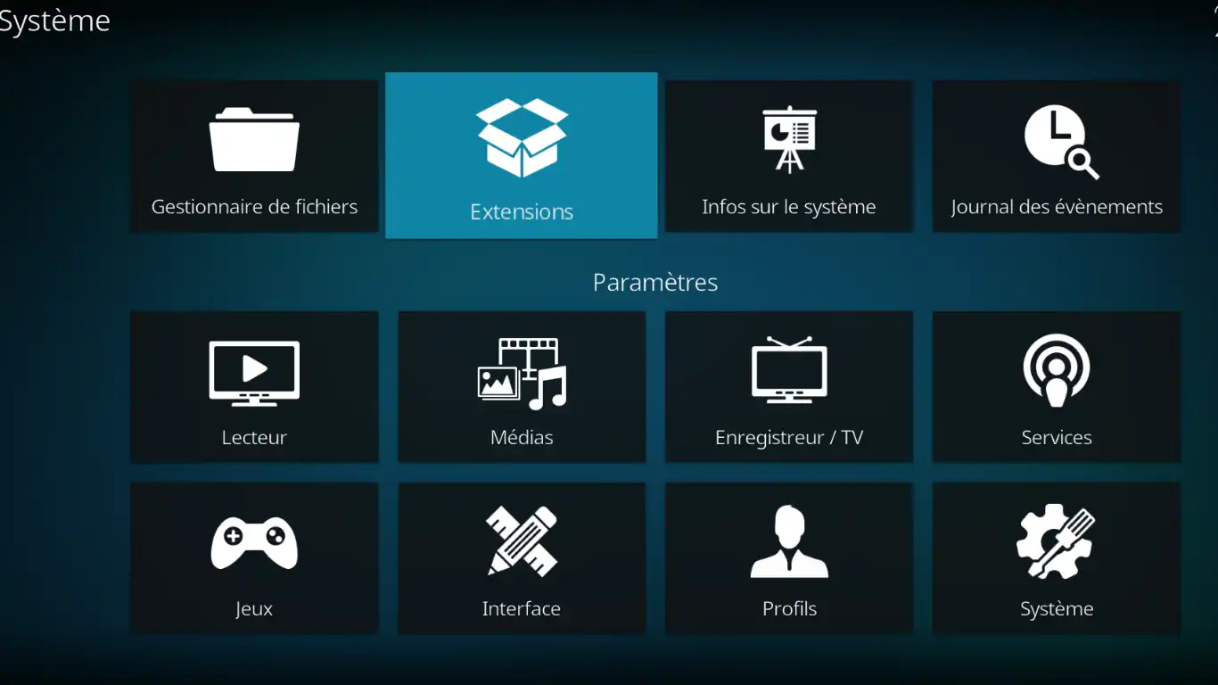 Kodi comme client Plex - Sélection de Extensions