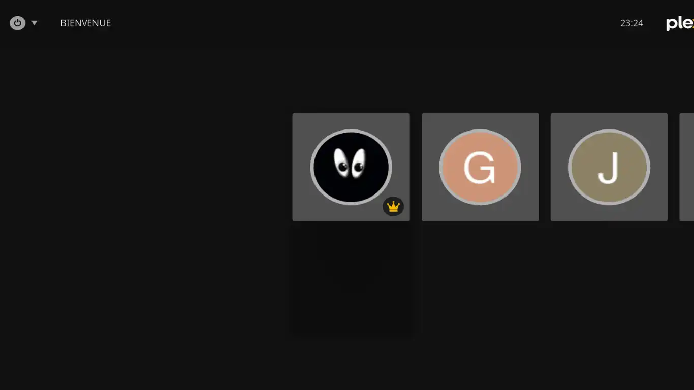 Kodi comme client Plex - Sélection utilisateur