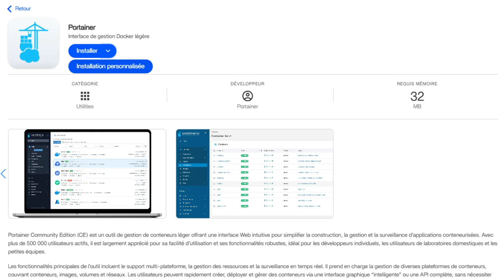 Installation personnalisée