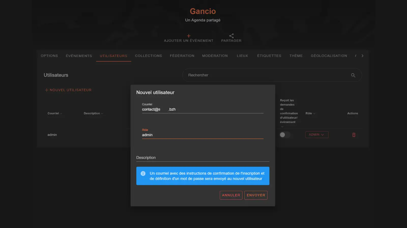 configurer gancio creer admin configurer gancio creer admin
