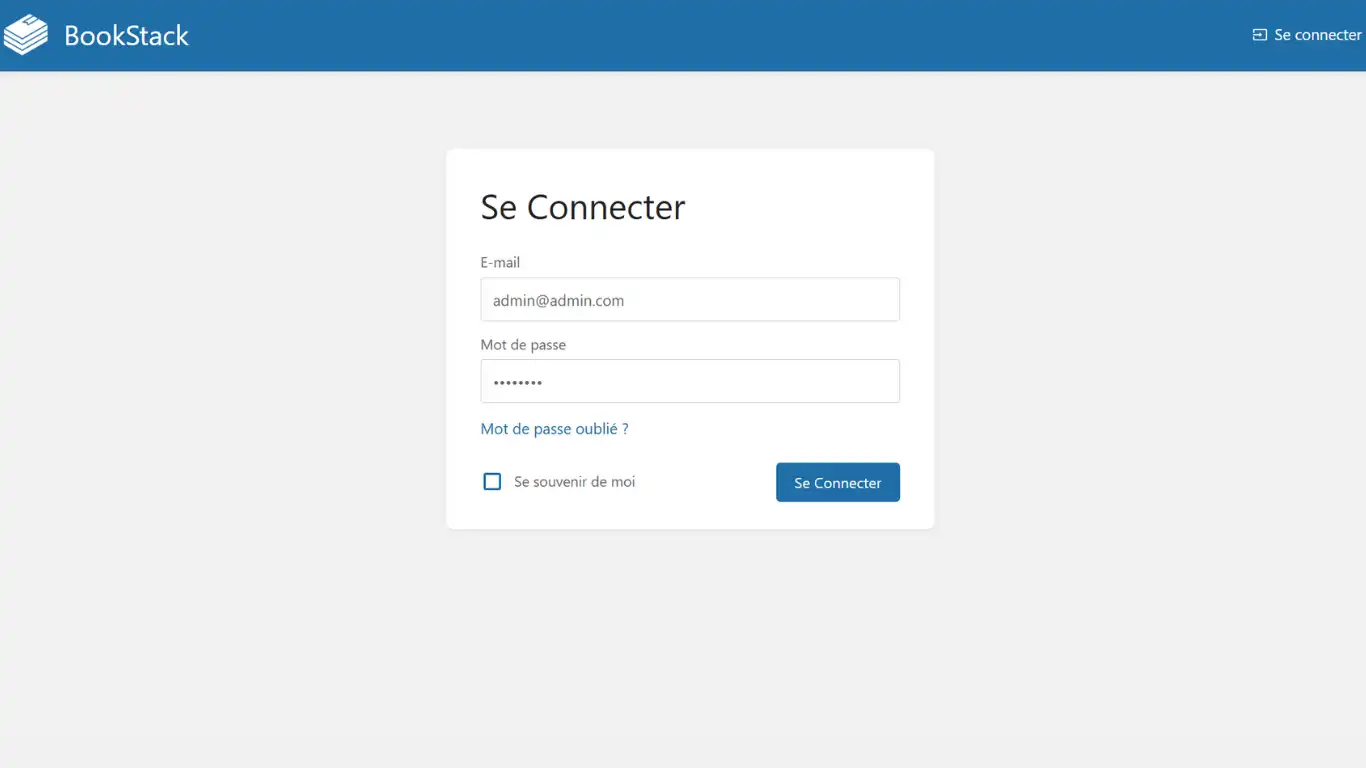 installer bookstack se connecter installer bookstack se connecter