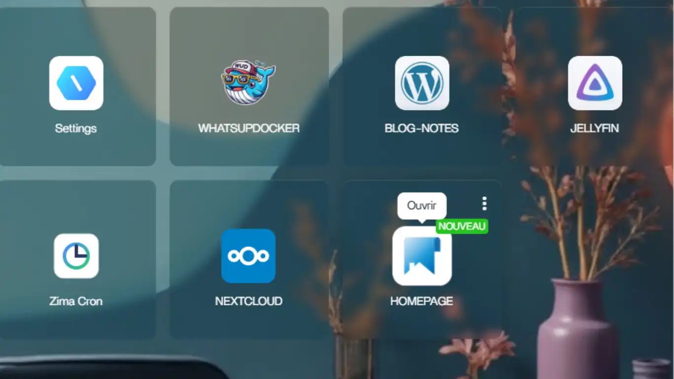 installer homepage ouvrir tuile installer homepage ouvrir tuile