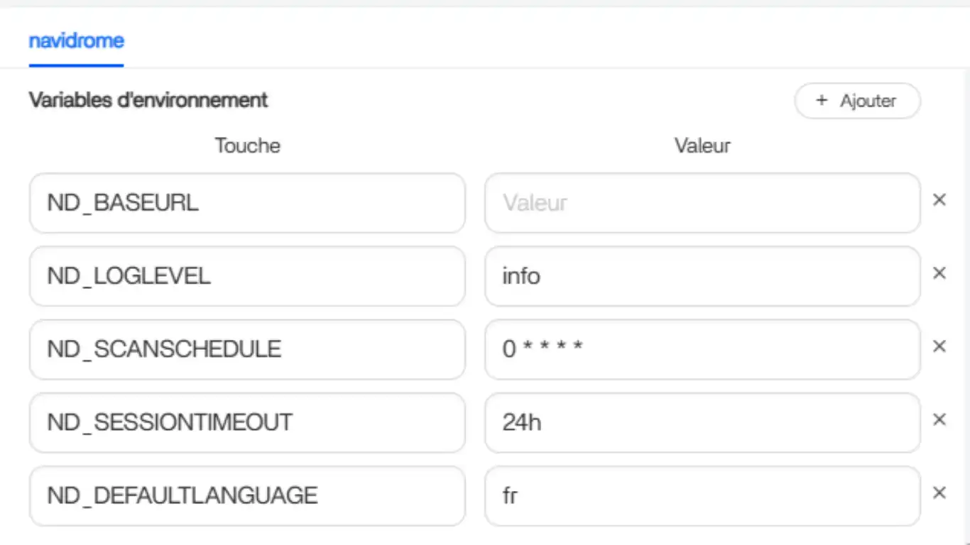 installer navidrome variables d'environnement installer navidrome variables d'environnement