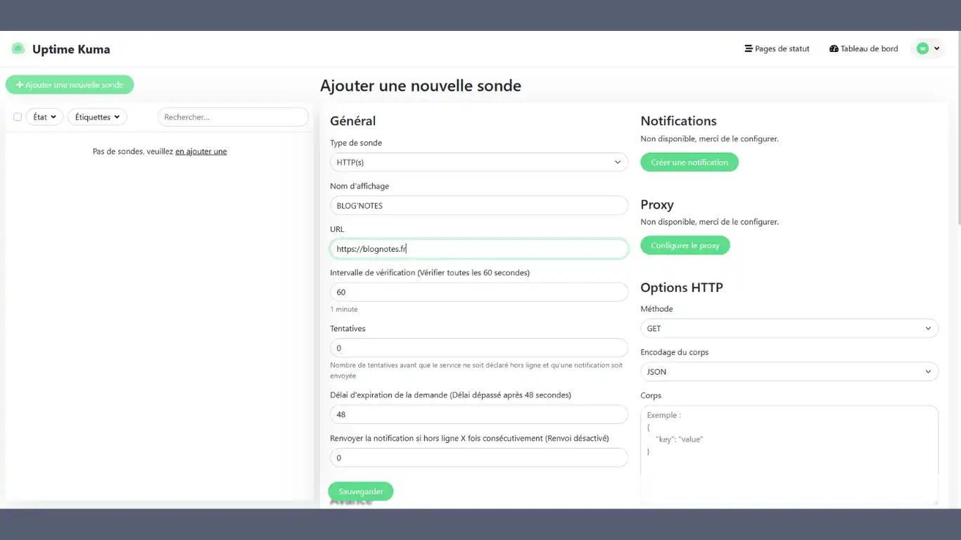 installer uptime kuma ajouter une sonde installer uptime kuma ajouter une sonde