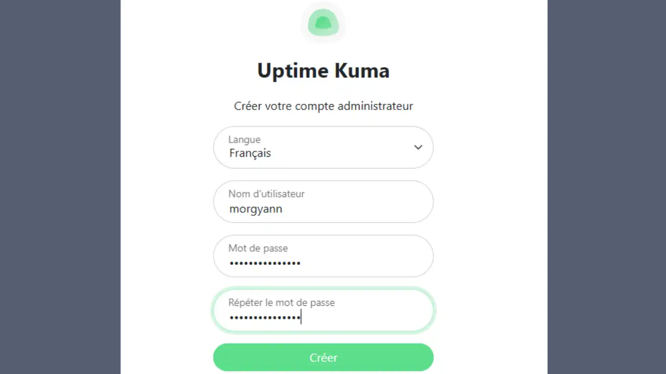 installer uptime kuma créer compte admin installer uptime kuma créer compte admin