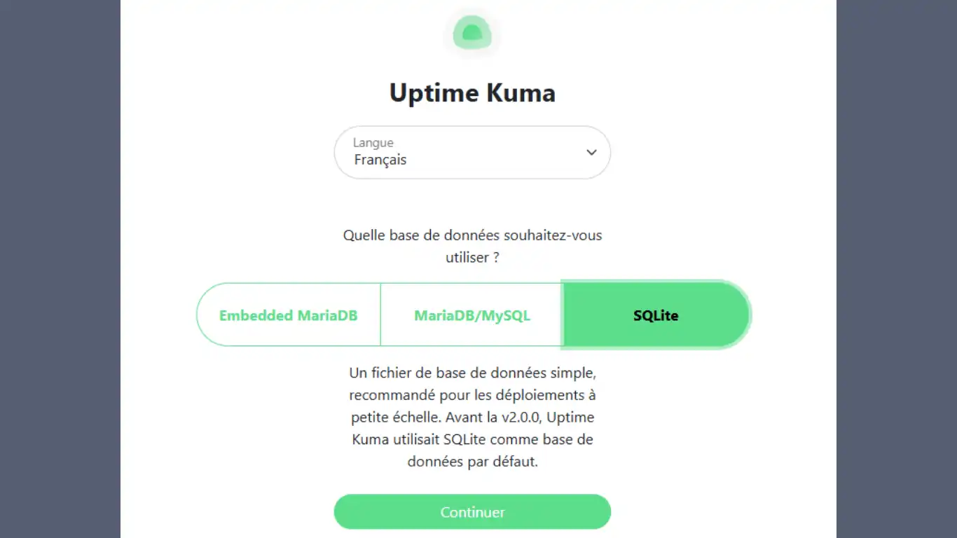 installer uptime kuma sqlite installer uptime kuma sqlite