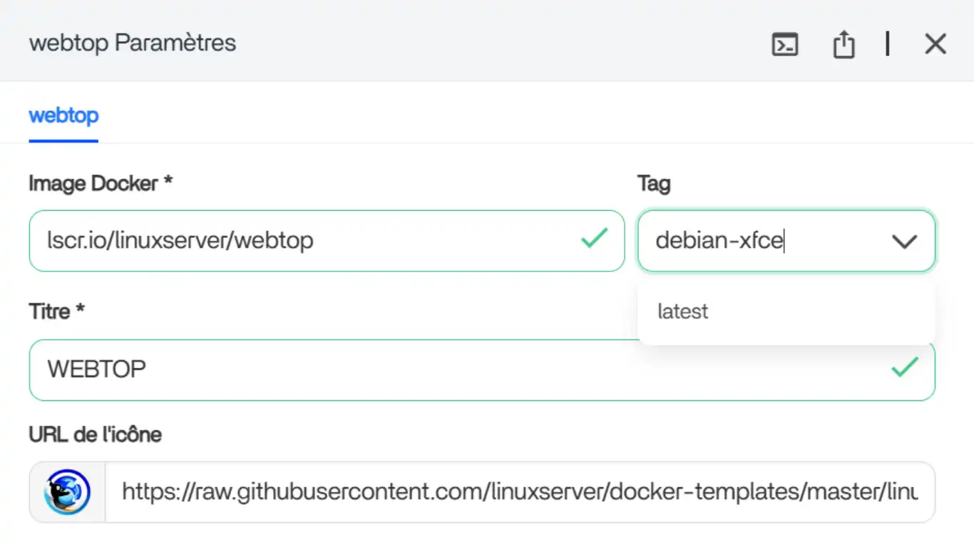 installer webtop changer le tag installer webtop changer le tag