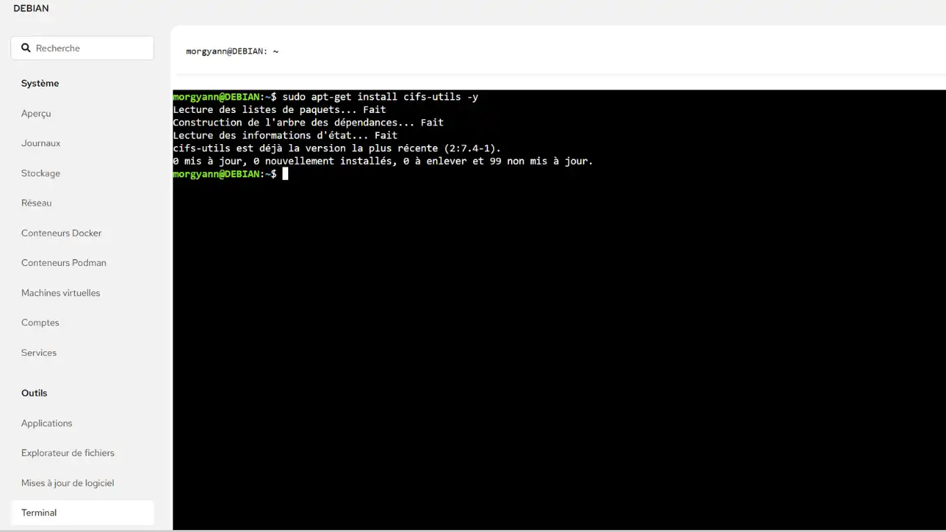 Monter un partage SMB CIFS - installer cifs-utils