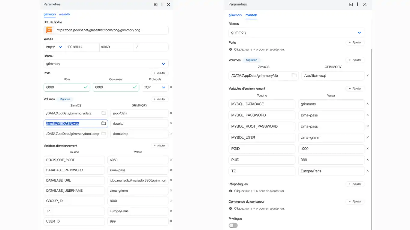 Grimmory Installation - config console