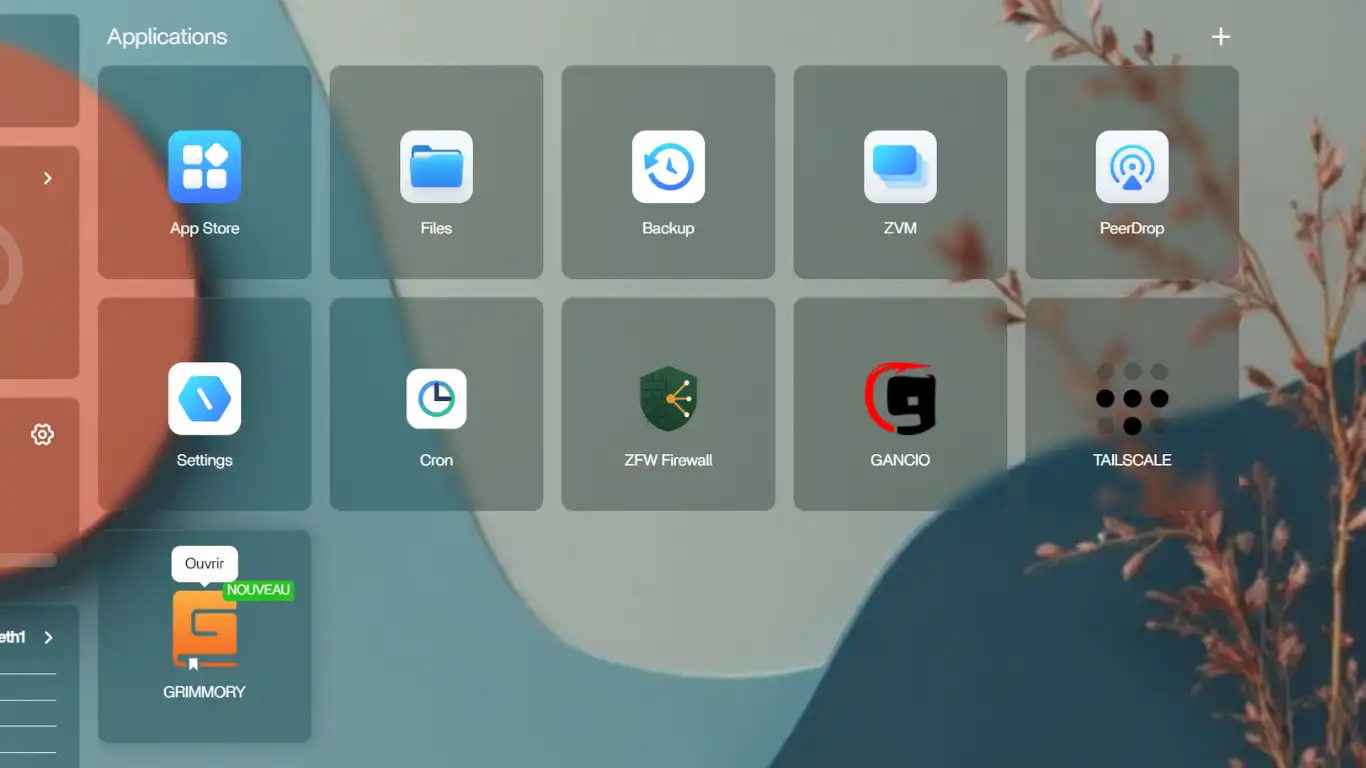 Grimmory Installation - ouvrir la tuile