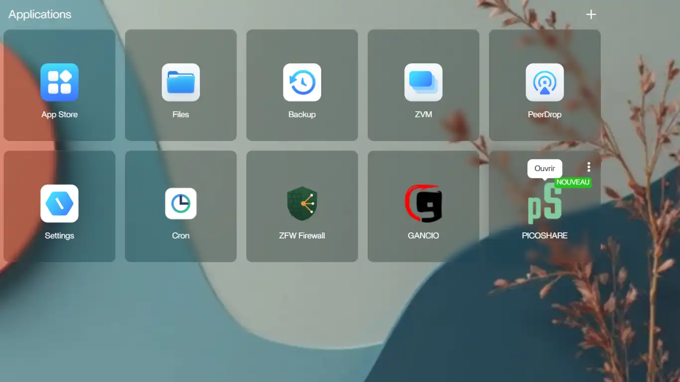 PicoShare - installation - tuile créée