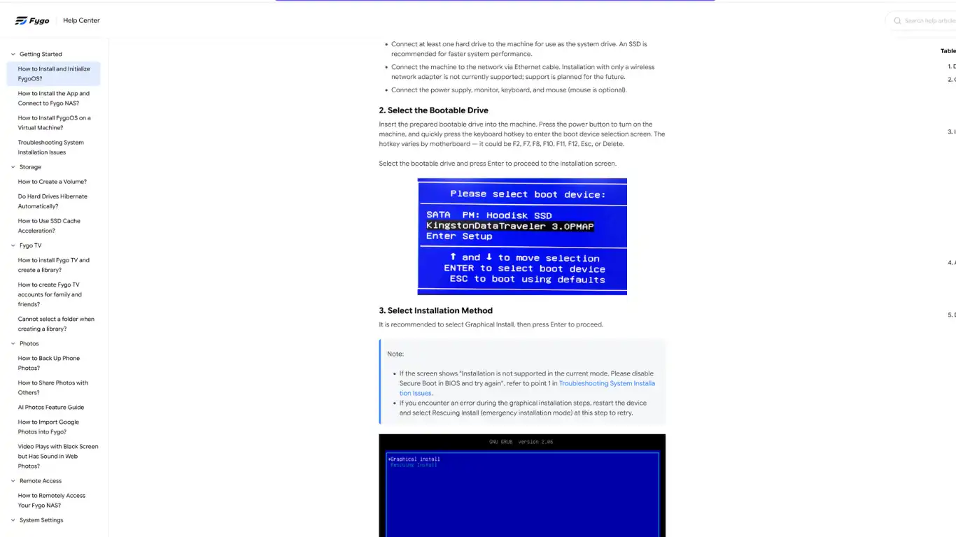FygoOS - Installation