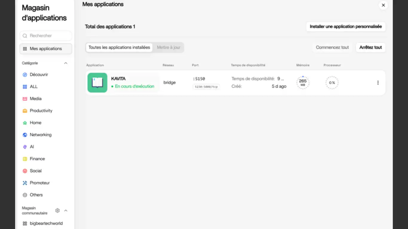 Mise à jour 1.7.0 - magasin d'applications