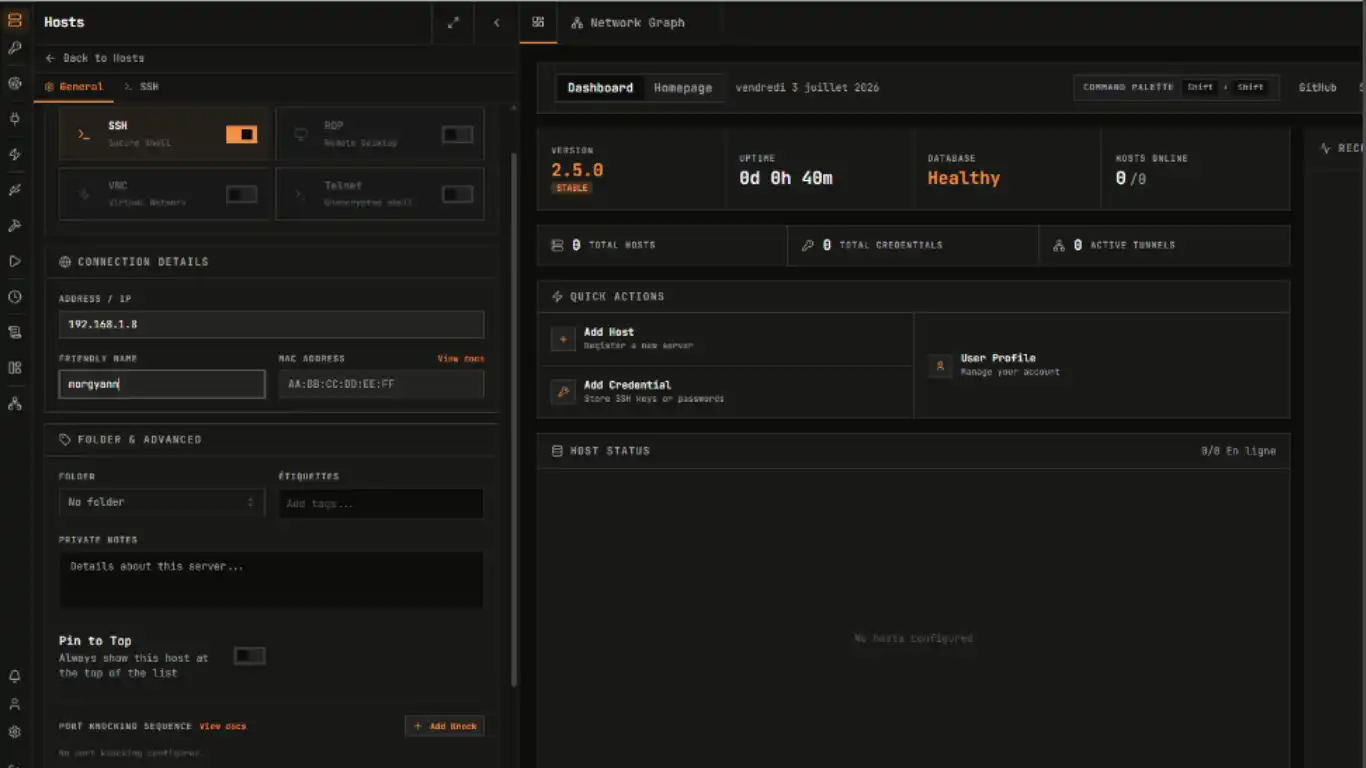 Termix sur FygoOS - adresse serveur