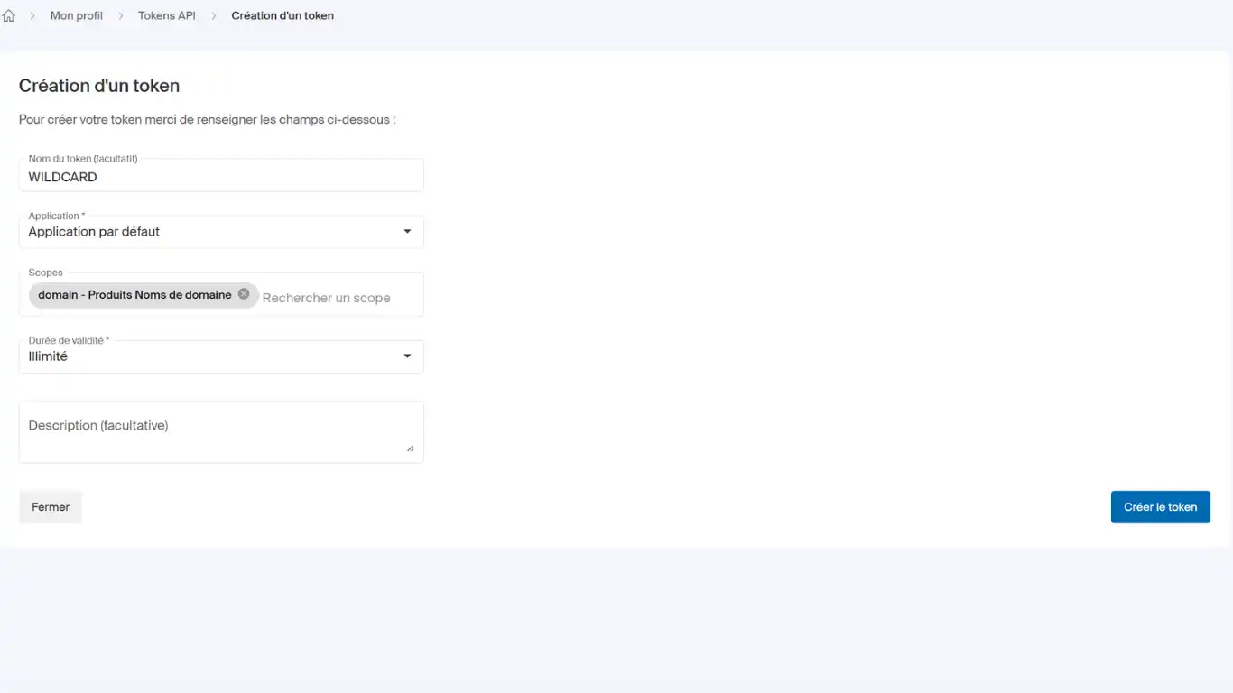 wildcard avec npm - Créer le token