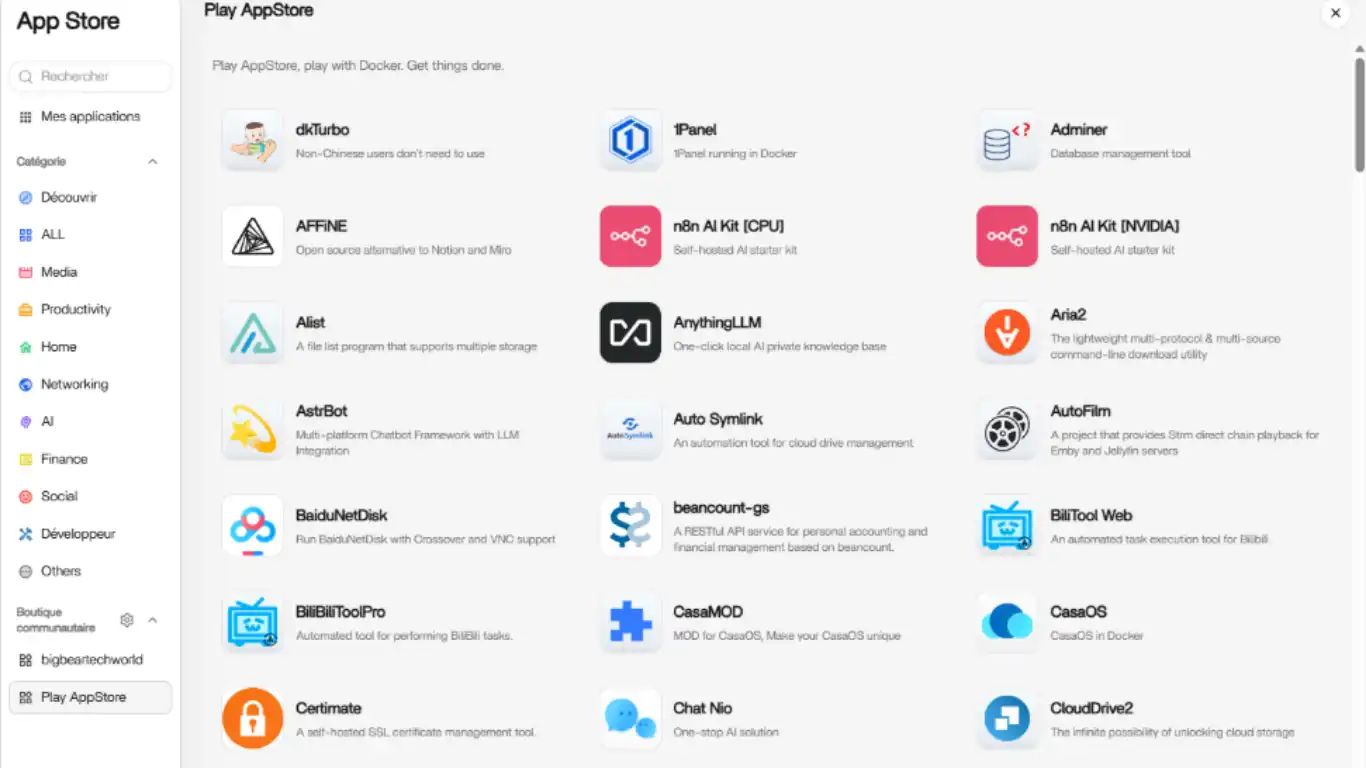 Applications communautaires - nouvelle boutique