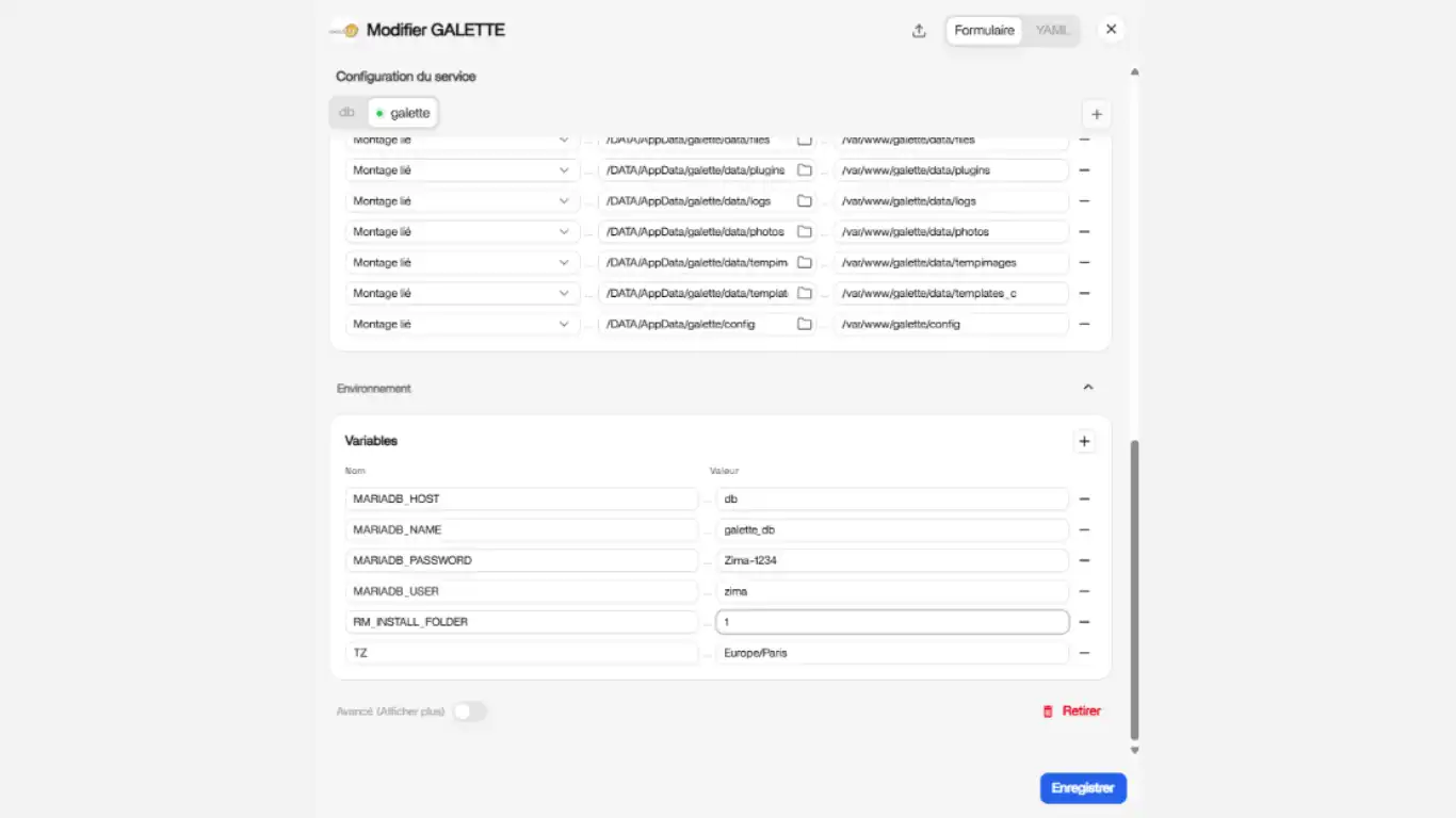 Galette-dossier Install