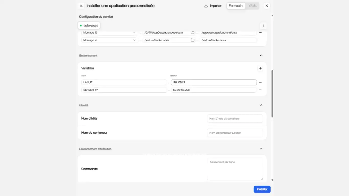 Autoxpose configuration console