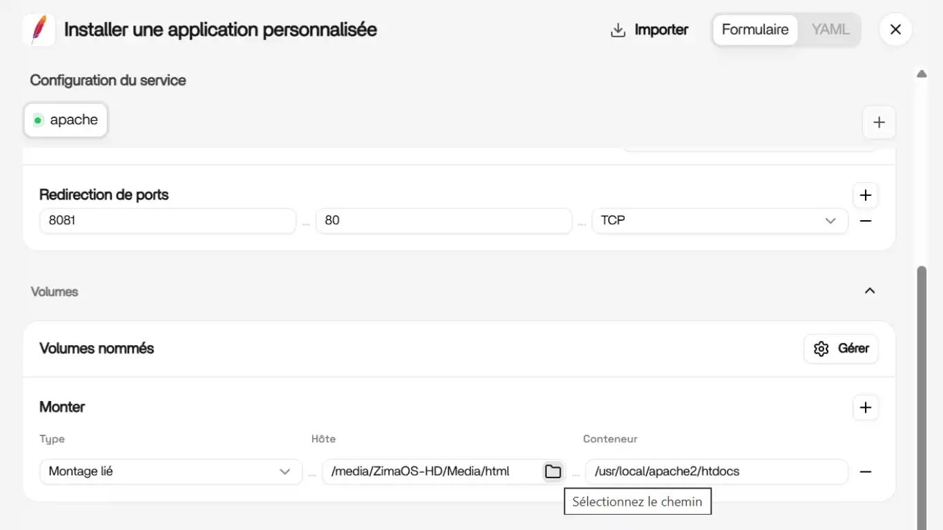 html sur serveur-configurer console
